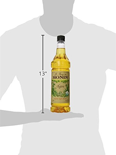 Monin - Organic Agave Syrup, Sweet and Full Flavor, Great for Any Beverage, Gluten-Free, Vegan, Non-GMO (1 Liter)