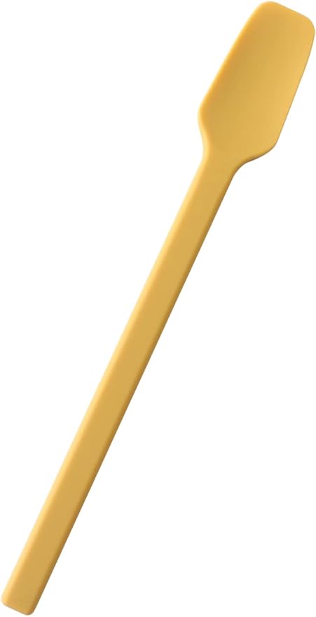 Carrotez Small Silicone Spoon, Mini Spatula, Small Spatulas for Kitchen Use, Spoonula, Perfect for Eating, Stirring, Spreading, 7.3", 1 pc - Mustard