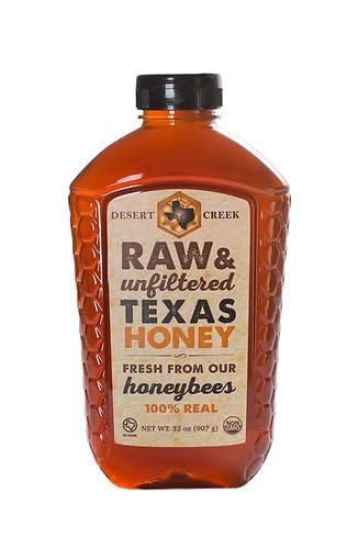 Raw, Unfiltered, Unpasteurized Texas Honey by Desert Creek Honey 2 lbs (32 oz) Non-GMO, Kosher