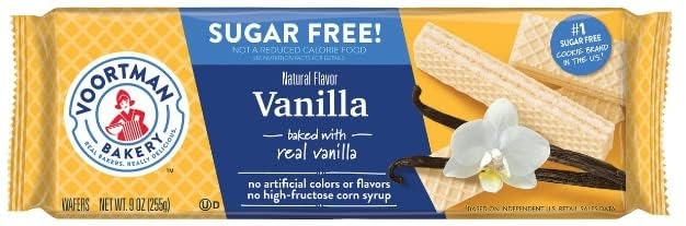 Voortman Bakery Sugar Free Wafers Bundle with Chocolate, Vanilla, Strawberry, Orange Creme, 9 Ounce (Pack of 4), and Make Your Day Bag Clip