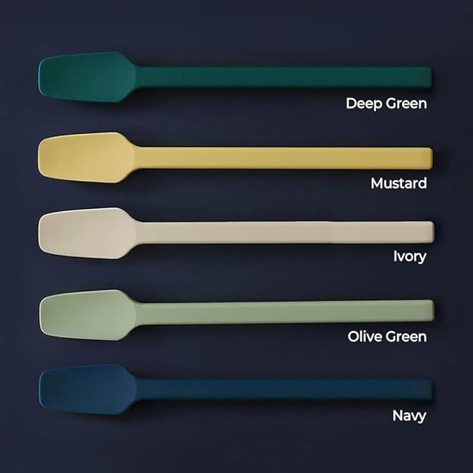 Carrotez Small Silicone Spoon, Mini Spatula, Small Spatulas for Kitchen Use, Spoonula, Perfect for Eating, Stirring, Spreading, 7.3", 1 pc - Deep Green