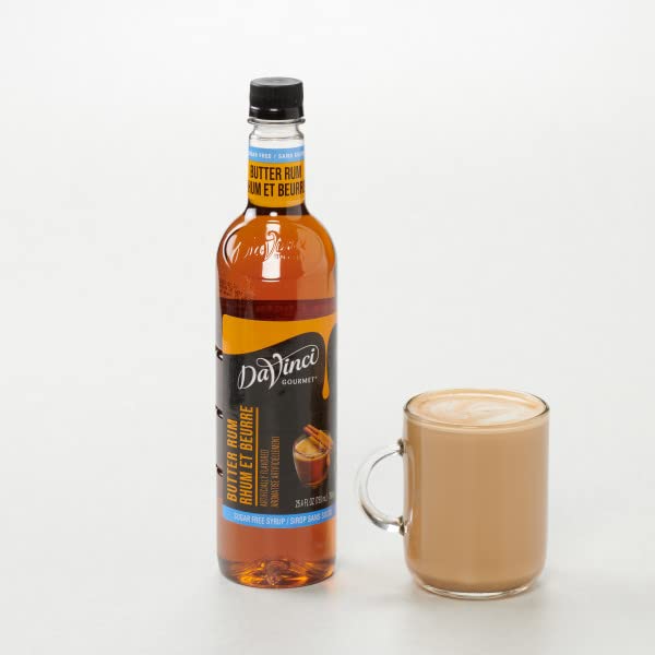 DaVinci Gourmet Sugar-Free Butter Rum Syrup, 25.4 Ounce (Pack of 4)