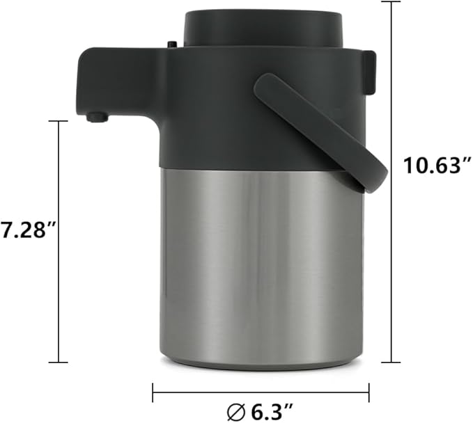 Tiken Airpot Coffee Dispenser with Pump - 74oz/2.2L Thermal Coffee Carafes for Hot Beverage - Stainless Steel Insulated Thermos Carafe, Silver