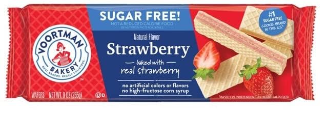 Voortman Bakery Sugar Free Wafers Bundle with Chocolate, Vanilla, Strawberry, Orange Creme, 9 Ounce (Pack of 4), and Make Your Day Bag Clip