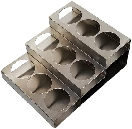 Rattleware 3-Tier Stainless Steel 9 Bottle Coffee Syrup Wire Rack Fifths – Shelves for Wine or Condiments - Durable Storage Organizer for Home, Kitchen, Office, Garage, or Commercial Use (Silver)