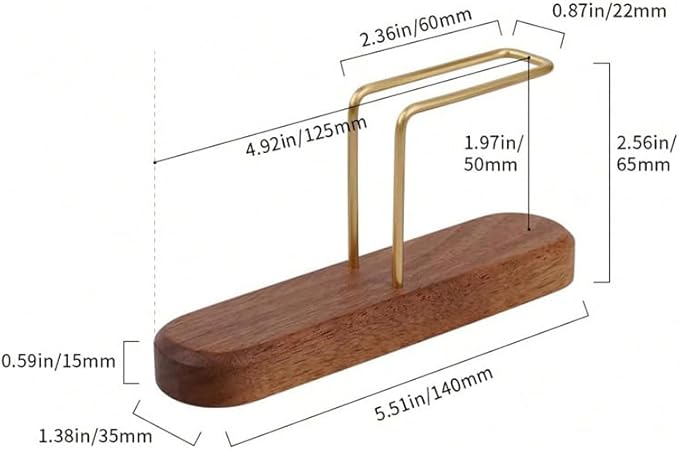 Coffee Filter Holder – Elegant Filters Storage, Size 01 and 02 Cone Coffee Filter Organizer, Walnut & Brass Design