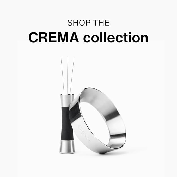 Crema Coffee Products Weiss Distribution Technique (WDT) Tool | Even Coffee Ground Distribution for Better Extraction | Stainless Steel with Silicone Grip | Includes 6 Pins & Storage Vault | Black