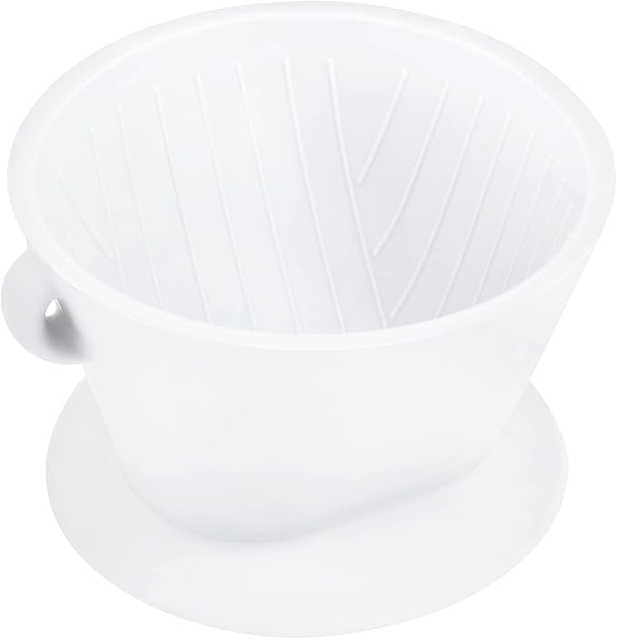 Segarty Camping Pour Over Coffee Maker, White Collapsible Silicone Coffee Dripper Single Cup with Storage Bag, Cone Filter Drip Holder, Slow Brewer for Travel, Backpacking
