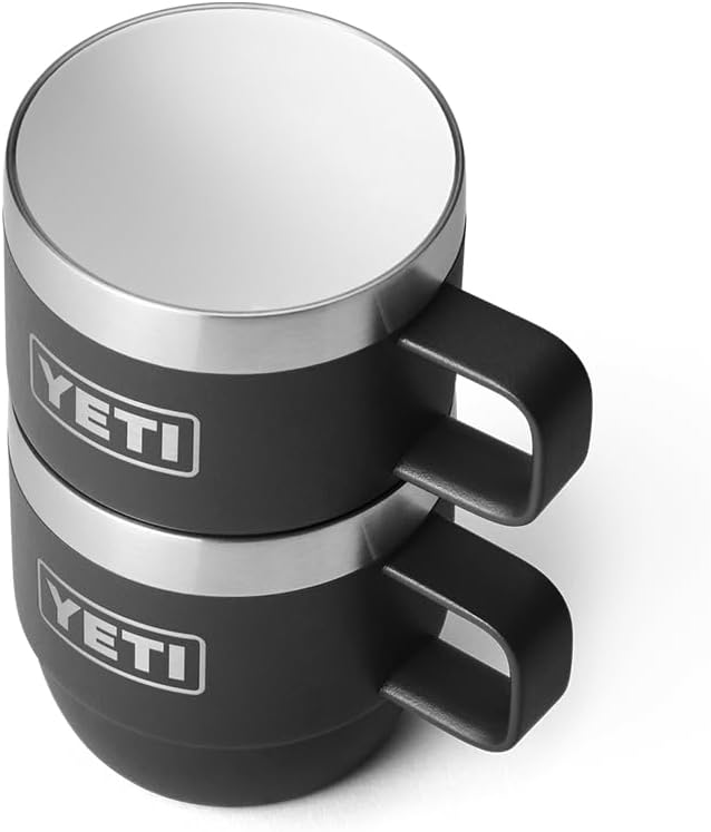 YETI Rambler 6 oz Stackable Mug, Stainless Steel, Vacuum Insulated Espresso/Coffee Mug, 2 Pack