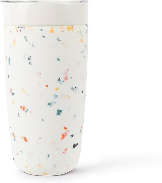 W&P Porter Insulated Tumbler 20 oz | No Metallic Aftertaste Ceramic Coated for Water, Coffee, & Tea | Wide Mouth Vacuum Insulated | Dishwasher Safe, Cream Terrazzo