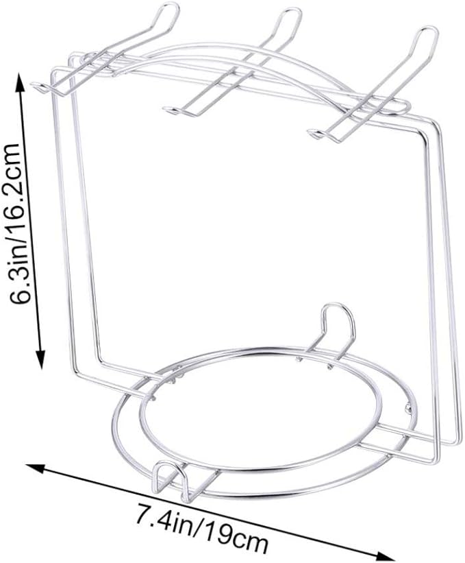 Mug Rack Stainless Steel Cup Plate Organizer Coffee Cup Holder Mug Drying Storage Rack for 4 Cups 6 Plates (Silver) Mug Rack Countertop