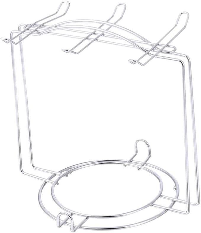 Mug Rack Stainless Steel Cup Plate Organizer Coffee Cup Holder Mug Drying Storage Rack for 4 Cups 6 Plates (Silver) Mug Rack Countertop