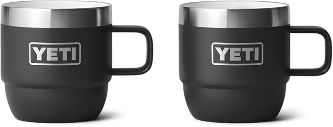 YETI Rambler 6 oz Stackable Mug, Stainless Steel, Vacuum Insulated Espresso/Coffee Mug, 2 Pack