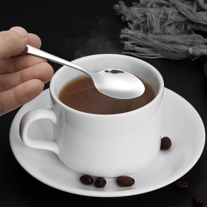 Asking 12-Piece Stainless Steel Small Coffee Spoons for Stirring Espresso Coffee