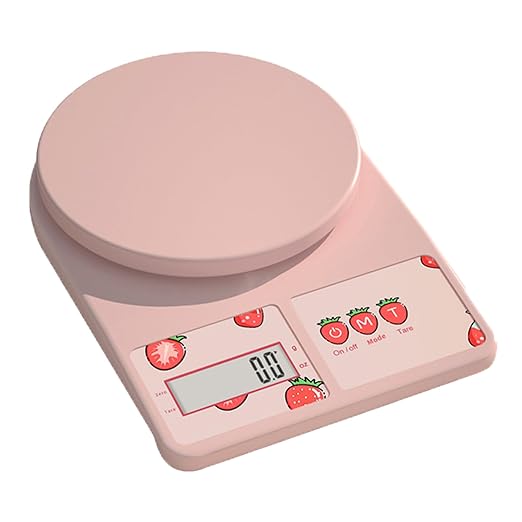 High Accuracy Digital Food Scale with Tare Function – Ideal for Kitchen, Coffee, Baking, and Food Prep – Measures in Grams and Ounces with Easy Unit Conversion (Pink, 3kg)