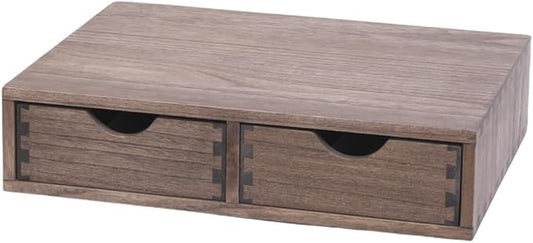 Coffee Pods Storage Drawer Holder for Capsules - Multi Functional Desk Organizer Drawers For K cups Coffee Maker Brew - Kitchen Mini Wooden Box Chest Sideboard Counter Organization CF1D2C Dark