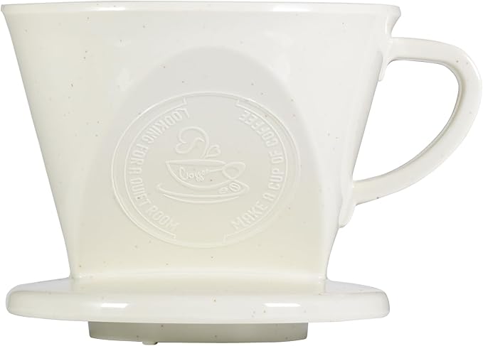 Melamine Pour Over Coffee Maker with 3 Drip Holes, Pour Over Coffee Dripper For Camping, Home, Café, Size 02 (White)