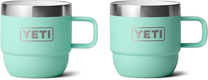 YETI Rambler 6 oz Stackable Mug, Stainless Steel, Vacuum Insulated Espresso/Coffee Mug, 2 Pack