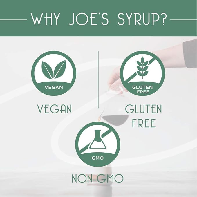 Joe’s Syrup, Organic Sugar, All Natural Vanilla Flavor, 750 ml (3 Pack)