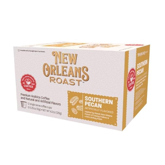 New Orleans Roast Southern Pecan Single Serve Coffee - Creamy Pecan Pie Flavor - 12ct