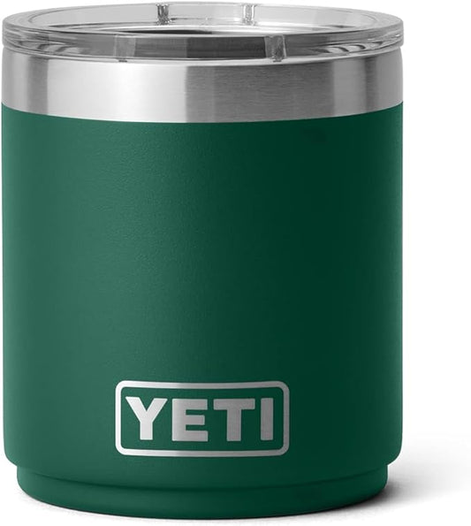 YETI Rambler 10 oz Stackable Lowball 2.0, Vacuum Insulated, Stainless Steel with MagSlider Lid, Black Forest Green