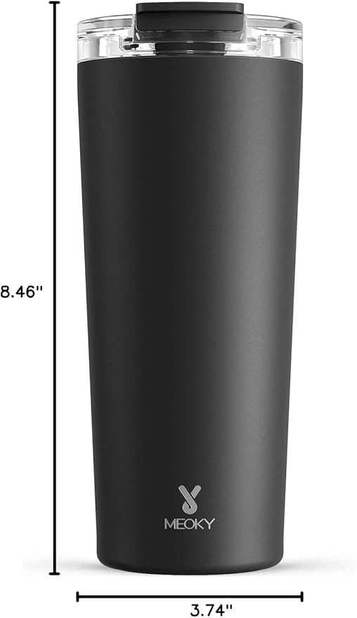 Meoky 24 oz Travel Coffee Mug with Leak-proof Lid, Stainless Steel Insulated Coffee Tumbler, Keeps Hot for 8 Hours or Cold for 24 Hours, Fits in Car Cup Holder (Night)