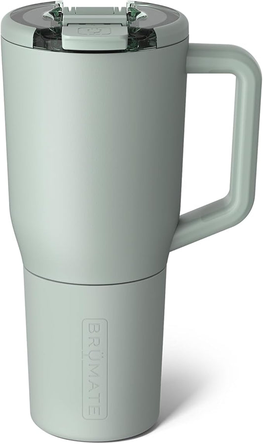BrüMate Müv - 35oz 100% Leak Proof Insulated Coffee Mug with Handle & Lid - Stainless Steel Coffee Travel Mug - Double Walled Coffee Cup (Sage)