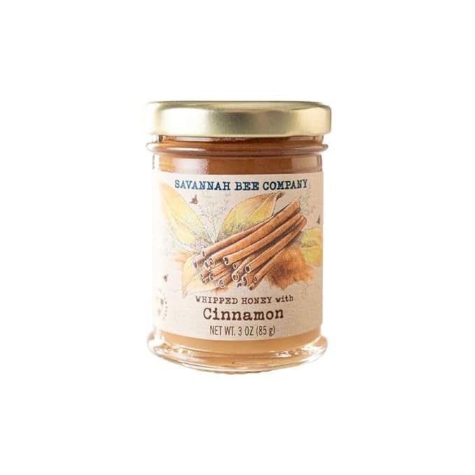 Savannah Bee Company Whipped Honey - All Natural Spreadable Honey (3 Ounce (Pack of 1), Cinnamon)