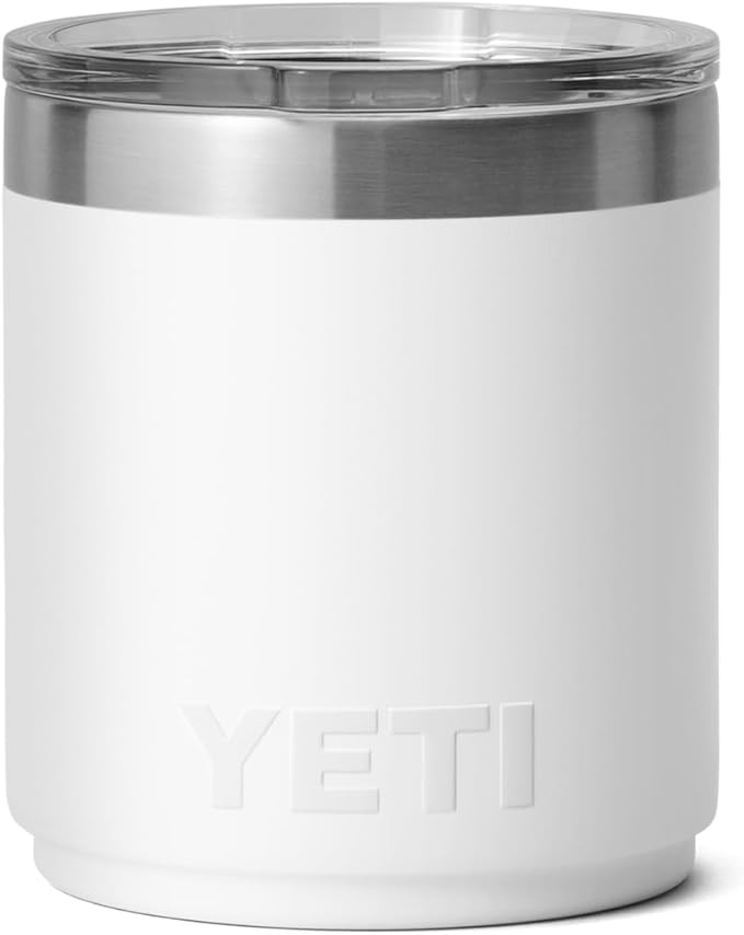 YETI Rambler 10 oz Stackable Lowball 2.0, Vacuum Insulated, Stainless Steel with MagSlider Lid, White