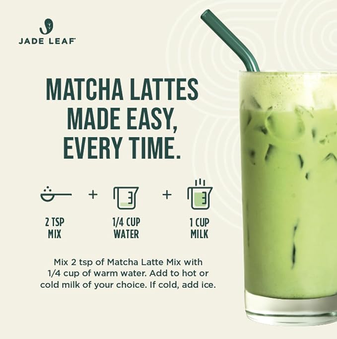 Jade Leaf Matcha Organic Cafe Style Sweetened Matcha Latte Green Tea Powder, Premium Barista Crafted Mix - Authentically Japanese, 30 Count (0.35 Ounce Stickpacks)