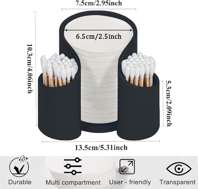 Coffee Filter Paper Holder,Portable Storage Container for (50mm - 60mm) Round Disposable Filter,Multi-compartment Organizer for Swab Dental Floss Cotton Pad Paper Cup