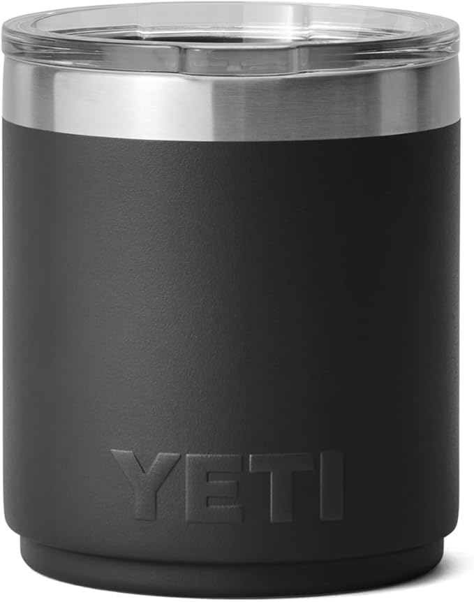 YETI Rambler 10 oz Stackable Lowball 2.0, Vacuum Insulated, Stainless Steel with MagSlider Lid, Black