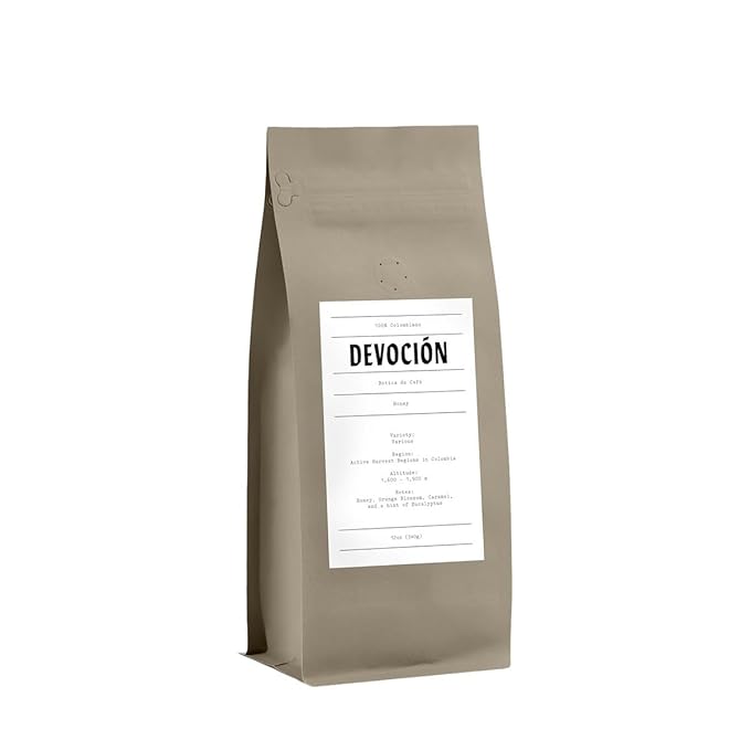 Honey - Roasted by Devocion - Whole Bean Coffee - 12 Ounce Bag