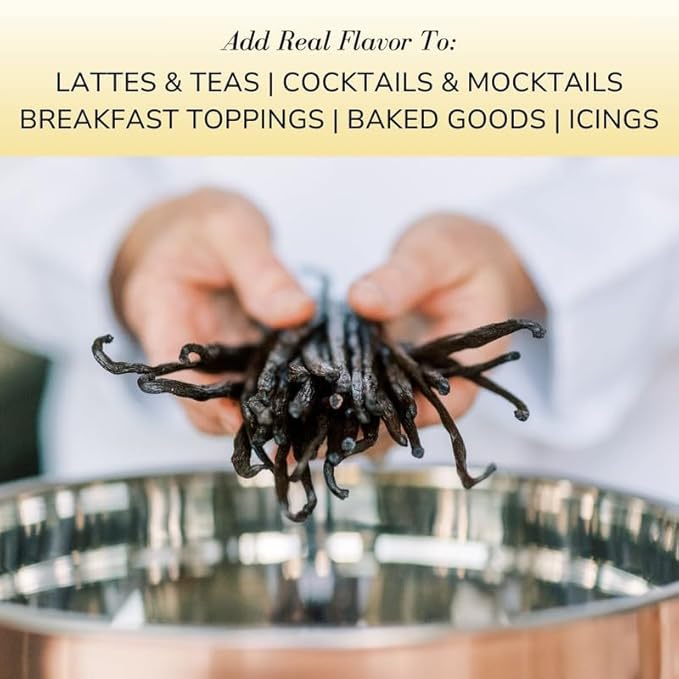 Sonoma Syrup Co. Vanilla Bean Infused Simple Syrup 25.4 fl oz | for Coffee, Tea, and Baking | Hand Crafted in the USA