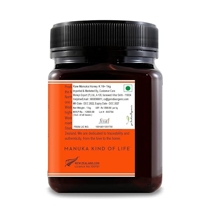 Wedderspoon Raw Premium Manuka Honey, KFactor 16, 35.2 Oz, Unpasteurized, Genuine New Zealand Honey, Traceable From Our Hives To Your Home