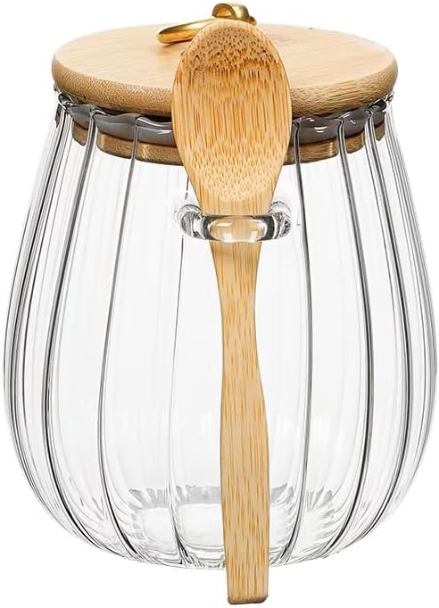 CNWSGEM Sugar Bowls Sugar Container 25.36 FL OZ Glass Coffee Canister Airtight Food Storage Jar with Lid and Spoon Candy Jar Coffee Bar Accessories Storage Beans Powder (Oval)