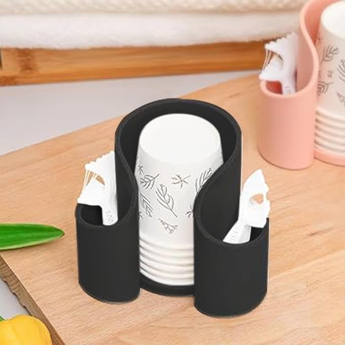 Coffee Filter Paper Holder,Portable Storage Container for (50mm - 60mm) Round Disposable Filter,Multi-compartment Organizer for Swab Dental Floss Cotton Pad Paper Cup