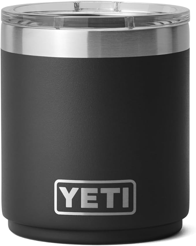 YETI Rambler 10 oz Stackable Lowball 2.0, Vacuum Insulated, Stainless Steel with MagSlider Lid, Black