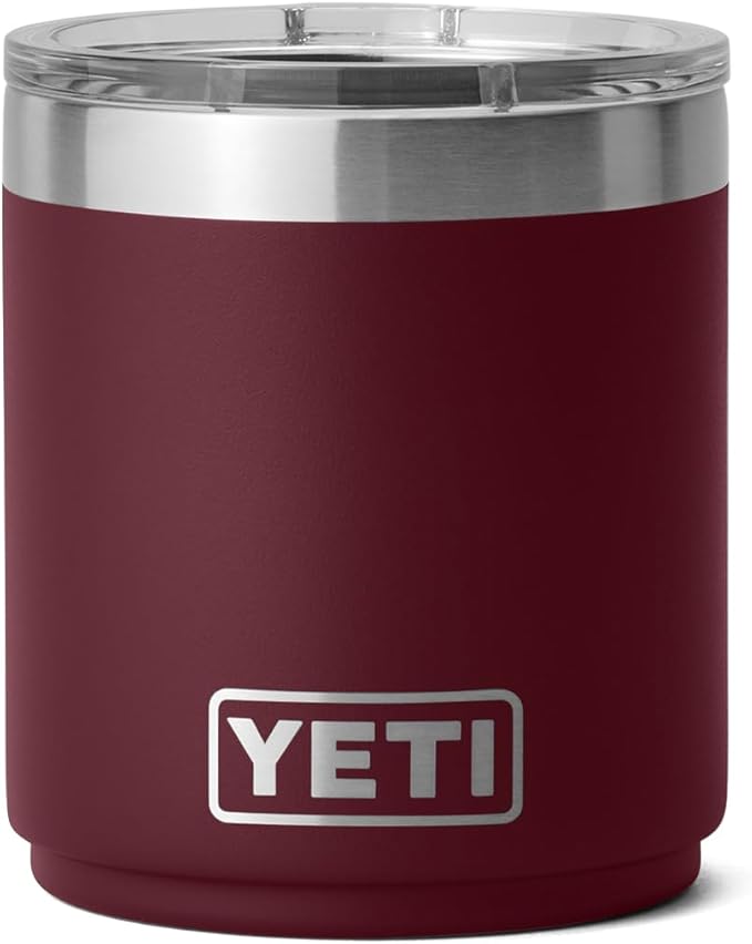 YETI Rambler 10 oz Stackable Lowball 2.0, Vacuum Insulated, Stainless Steel with MagSlider Lid, Wild Vine Red