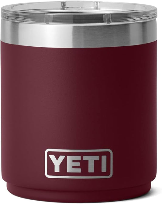 YETI Rambler 10 oz Stackable Lowball 2.0, Vacuum Insulated, Stainless Steel with MagSlider Lid, Wild Vine Red