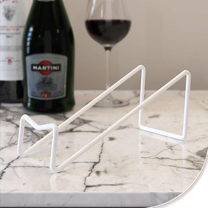 4 Pcs Metal Wine Rack Freestanding -Tabletop/ Countertop Wine Rack Holder - Wine Bottle Storage Rack, Party Wine Holder Stand, Unique Wine Gifts and Accessories for Wine Lovers (White)