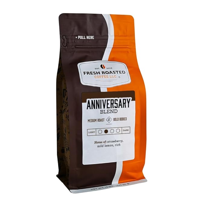 Fresh Roasted Coffee, Anniversary Blend, 12 oz, Medium Roast, Kosher, Ground