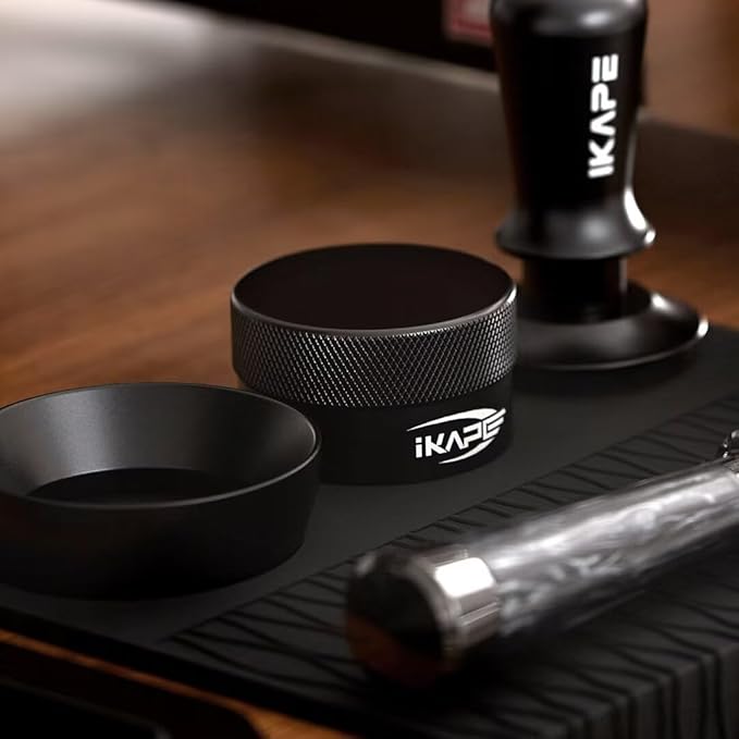 IKAPE 58MM Coffee Distributor, Black Design of Bottom Propeller, Gravity Adaptive Espresso Distributor Fits All 58.35MM Espresso Portafilter, Compatible with 58.35MM Rancilio Bottomless Portafilter