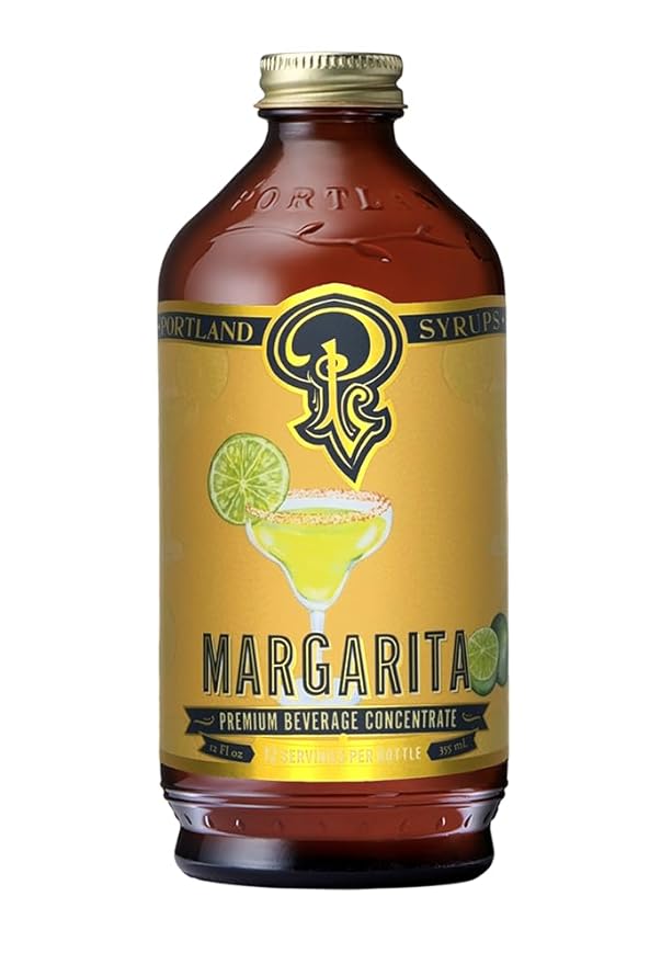 Portland Syrups Margarita Syrup - Craft Cocktail and Mocktail Mixer with Tangerine, Blood Orange, and Lime Puree - 12 oz with 24 Servings (Pack of 1)