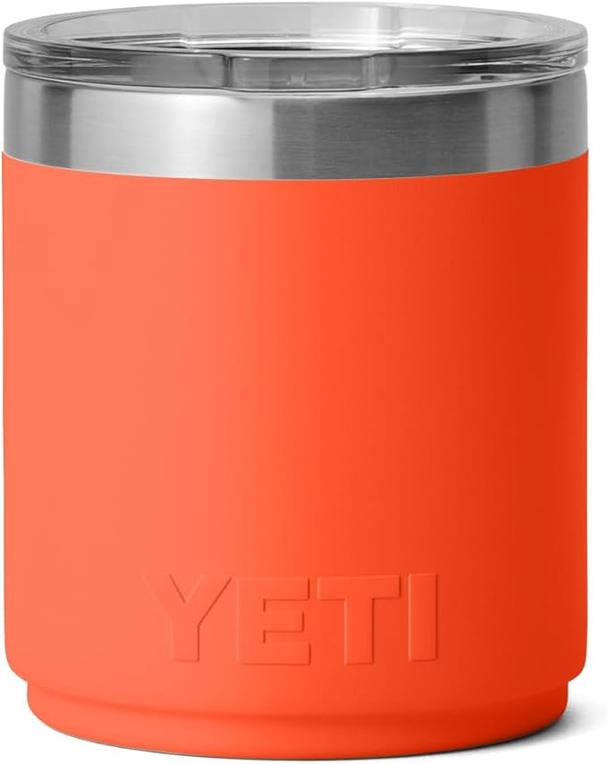 YETI Rambler 10 oz Stackable Lowball 2.0, Vacuum Insulated, Stainless Steel with MagSlider Lid, Papaya