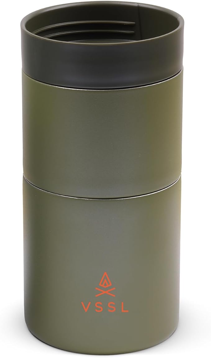 VSSL Nest Pour Over Coffee Set, Transportable and Compact Pour Over Set with 10 oz Double Walled Mug, Sahara