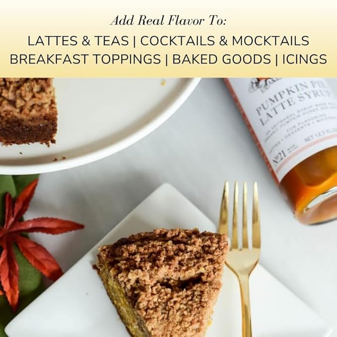 Sonoma Syrup Co. Pumpkin Pie Latte Syrup 12.7 Fl Oz | for Coffee, Latte and Baking | Hand Crafted in the USA