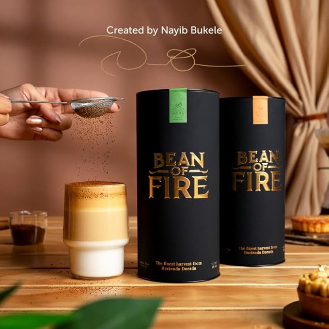 Bean of Fire El Salvador Red Bourbon Natural Ground Coffee – Medium Roast, Single Origin Specialty, Smooth & Fruity Cup (16 oz)