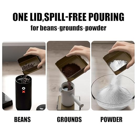 Coffee Scale PRO - 0.1g Precision Digital Rechargeable Espresso Scale with Timer, LED Hidden Screen, Portable Compact for Coffee Beans, Grounds, Baking & Food, Spill-Free Notched Lid for Easy Pouring