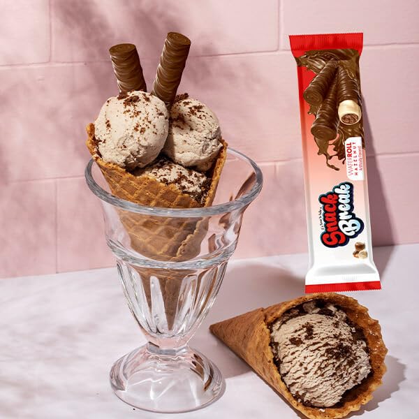 Snack Break Hazelnut Wafer Rolls, Rolled Wafer Cookies, Cocoa Coated Delicious Snack, Individually Wrapped, Crunchy Sticks for On-the-Go, Coffee, Tea, 24 Count (Pack of 3)